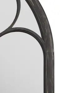 MirrorOutlet Somerley Chapel Arch Large Black Garden Mirror 150 x 81cm