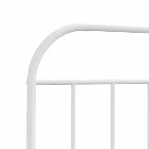 Berkfield Metal Bed Frame with Headboard White 100x190 cm