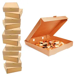 10 x Brown 12" (12.5 x 12.5 x 1.9") Cardboard Postal, Takeaways, Restaurants, Desserts & Pizza Take Out Boxes