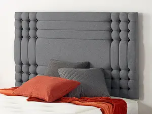 Somnior Flexby Plush Charcoal Divan Bed Base With 4 Drawers And Headboard - Super King