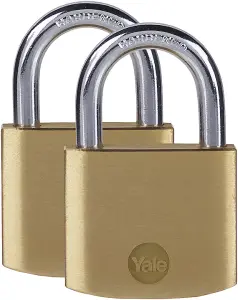 Yale Brass Padlock Y110B/25/113/2 25mm Pack of 2