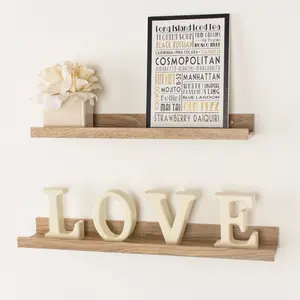 Display Floating Shelf Kit Oak / 4.6cm H x 58cm W x 10cm D