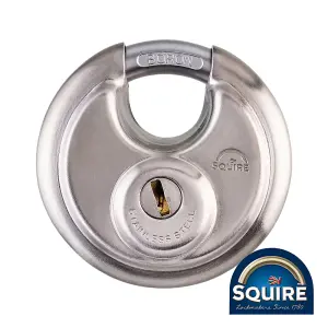 Squire - Stainless Steel Disc Padlock - Keyed Alike - DCL1KA (Size 70mm - 1 Each)