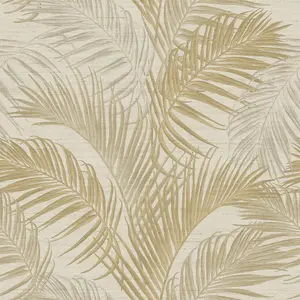 Galerie Palm Tree Beige Gold Wallpaper