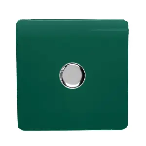 Trendi Switch 1 Gang 1 or 2 way 150w Rotary LED Dimmer Light Switch in Dark Green