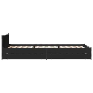 Berkfield Bed Frame with Drawers without Mattress Black 90x200 cm