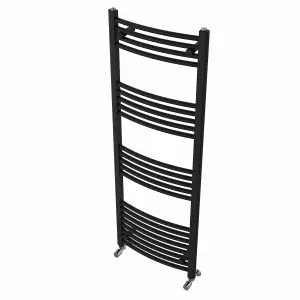 Rinse Modern Bathroom Heated Towel Rail Ladder Radiator 1400x500mm Curved for Bathroom Kitchen Black