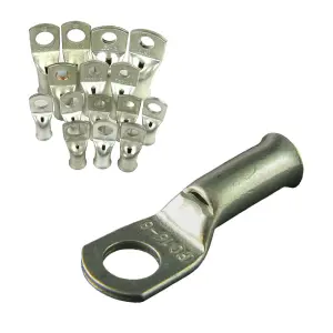 4 x Crimp or Solder Battery Lug Terminals for a 95mm² Cable with 16mm Bolt Hole