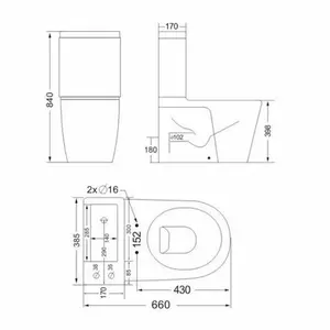 Nes Home 2 in 1 White Basin Close Coupled Toilet Combo Space Saver Cloakroom Unit