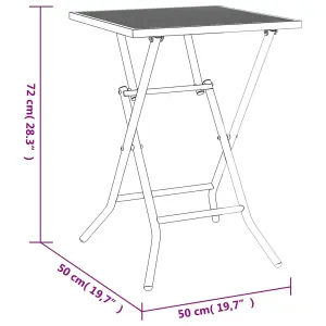 Berkfield Folding Garden Table Anthracite 50x50x72 cm Steel Mesh