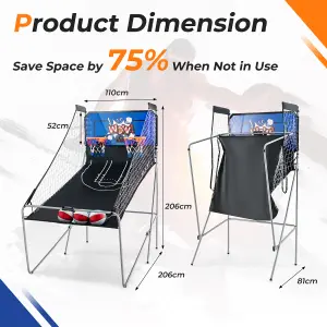 Costway 8 IN 1 Basketball Arcade Game Indoor Sport Basketball Arcade Shootout Scoreboard