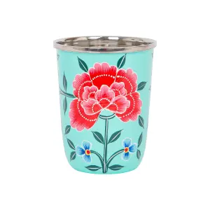 BillyCan Hand-Painted Picnic Cup - 300ml - Mint Peony