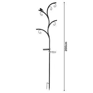 Wild Bird Feeder Station Stylish Tree Look Hanging Bird Feeders with Many Hooks and Branches