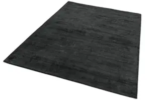 Charcoal Plain Handmade Modern Shaggy Easy to clean Rug for Dining Room-200cm X 300cm