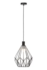 Interiors by Premier Wyra Black Finish Frame Pendant light