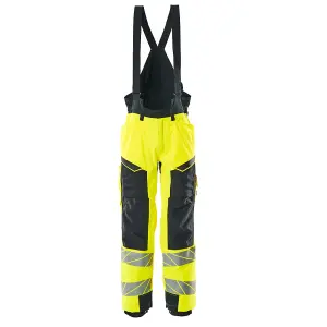 Mascot Accelerate Safe Winter Trousers with Kneepad Pockets (Hi-Vis Yellow/Dark Navy)  (Small)