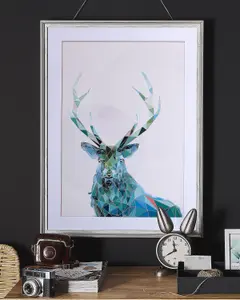 Framed Wall Print KAYES Rectangular 60 x 80 cm Animal Blue