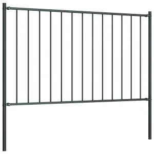 Berkfield Fence Panel with Posts Powder-coated Steel 1.7x0.75 m Anthracite