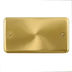 Curved Satin / Brushed Brass 2 Gang Blank Plate - SE Home