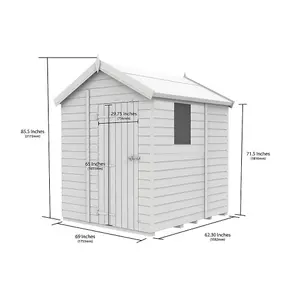 DIY Sheds 6x5 Apex Shed - Double Door With Windows