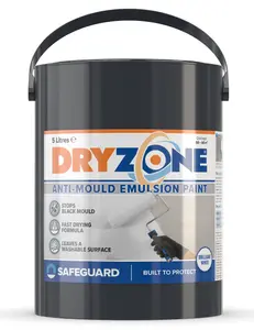 Dryzone Anti Mould Paint (5 Litre, White) - 5 Years Protection Against Mould Growth on Walls and Ceiling. 50m² - 60m² Coverage