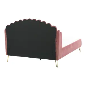 Velvet EU Double Size Bed Pink AMBILLOU