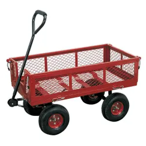 Sealey Platform Truck with Removable Sides Pneumatic Tyres 200kg Capacity CST997