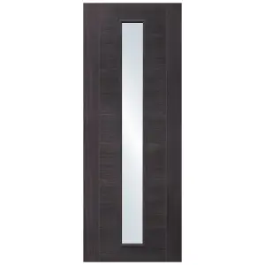 Internal Laminate Umber Grey Forli Door with Clear Glass  - 1981 x 686 x 35mm (27")