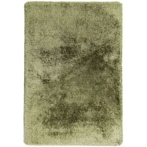 Ultra Thick Plush Shaggy Rug Light Sage Green Rug 160x230cm for the