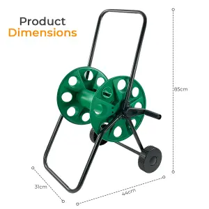 Portable Garden Hose Reel Trolley  60M Free Standing Water Pipe Cart