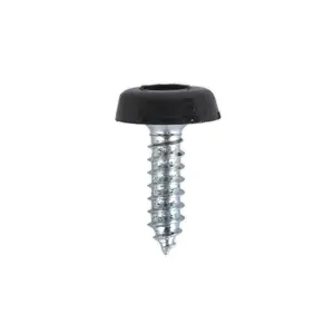 Sealey Number Plate Screw Plastic Enclosed Head 4.8 x 18mm Black Pack Of 50