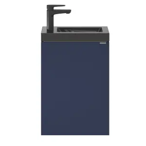 GoodHome Imandra Matt Blue Single Wall-mounted Bathroom Cloakroom unit (H) 550mm (W) 440mm