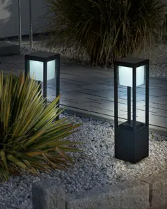 Solar Outdoor LED Bollar Lamp Black LOON