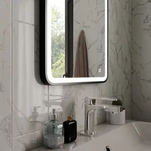 Harper & Harlow 600x800 Vela Matt Black LED Illuminated Bathroom Mirror