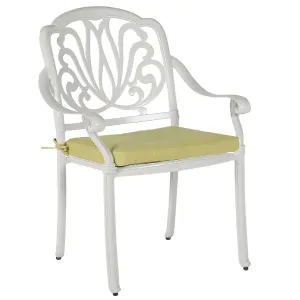 Set of 4 Garden Chairs with Cushions ANCONA Metal White