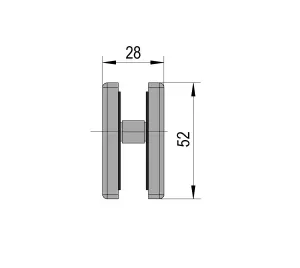 Alea glass door lock profile cylinder, DIN left, 10 mm, stainless steel colour