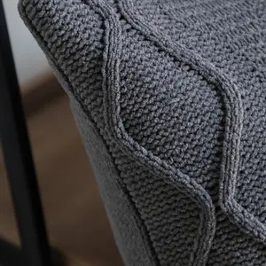 Chenille Cable Cushion 450x450mm Grey