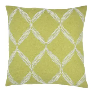 Paoletti Olivia Lattice Embroidered Piped Polyester Filled Cushion