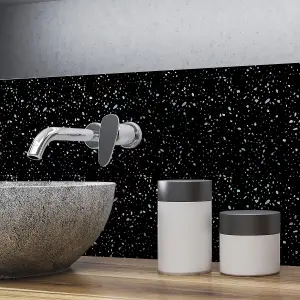 Walplus Terrazzo Holographic Glitter Black Tile Stickers Metallic Multipack 48Pcs