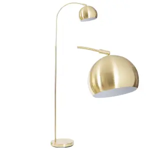 First Choice Lighting Satin Brass Curved Dome Floor Lamp