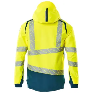 Mascot Accelerate Safe Lightweight Lined Outer Shell Jacket (Hi-Vis Yellow/Dark Petroleum)  (XXXXX Large)