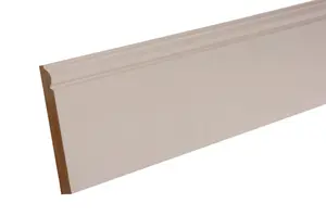 GoodHome Primed White MDF Torus Skirting board (L)2400mm (W)169mm (T)18mm