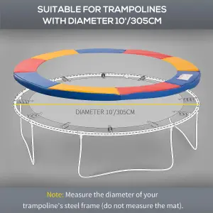 HOMCOM 10ft Trampoline Accessories Surround Pad Spring Cover Padding Multi