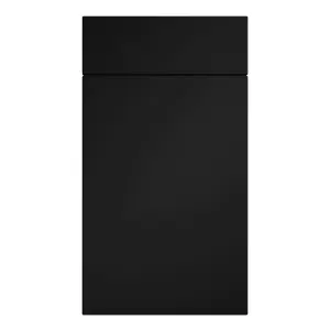 Premium Kitchens Ethos Matt black Modern Highline Cabinet door (W)600mm (H)715mm (T)18mm