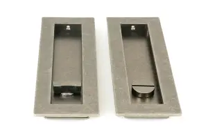 From The Anvil Pewter 175mm Plain Rectangular Pull - Privacy Set