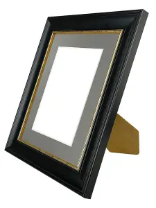 Scandi Black with Crackle Gold Frame with Dark Grey Mount for Image Size 12 x 8 Inch