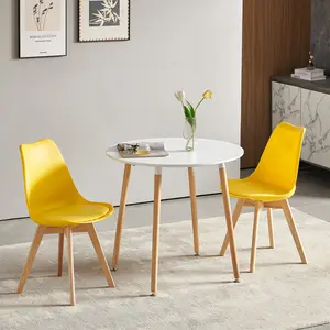 Nero Upholstered Dining Chair (Set of 2) Yellow / Oak