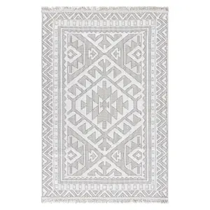 Ankara Beige Aztec Woven effect Medium Rug, (L)170cm x (W)120cm