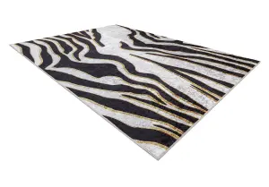 MIRO 52002.807 washing carpet Zebra pattern anti-slip - cream / black 140x190 cm