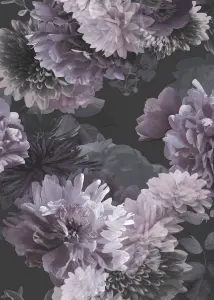 Muriva Mauve Floral 3D effect Patterned Wallpaper